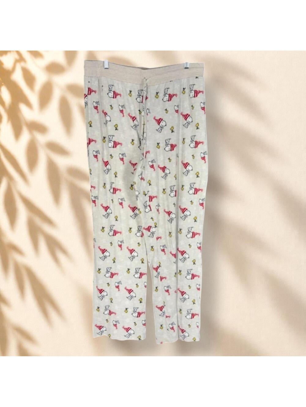 Maurices Pajama Pants Women L Large Gray Graphic Print Drawstring Sleepwear
